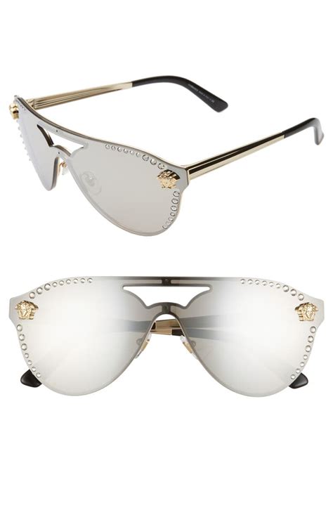 Versace Medusa 60mm Crystal Shield Sunglasses 